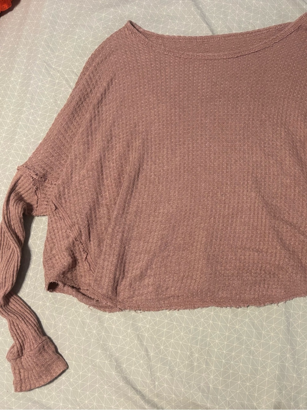 Onzie Mauve Dusty Rose Waffle Crop Top